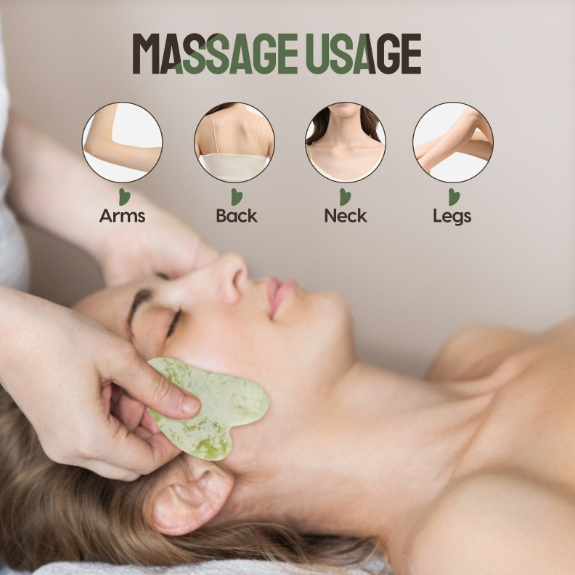 Facial & Body Massage Tool Set - 100% Natural Quartz