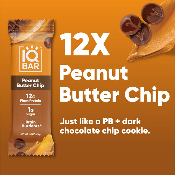 IQBAR Peanut Butter Chip | Brain + Body Keto Protein Bars