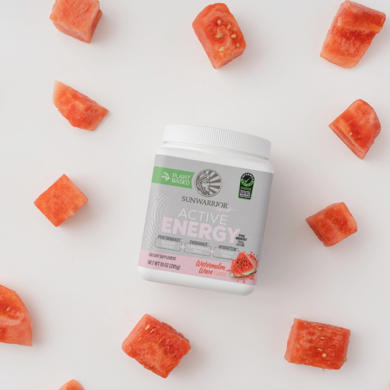 Sunwarrior - Watermelon Wave Active Energy Pre-Workout Powder - Hydrating